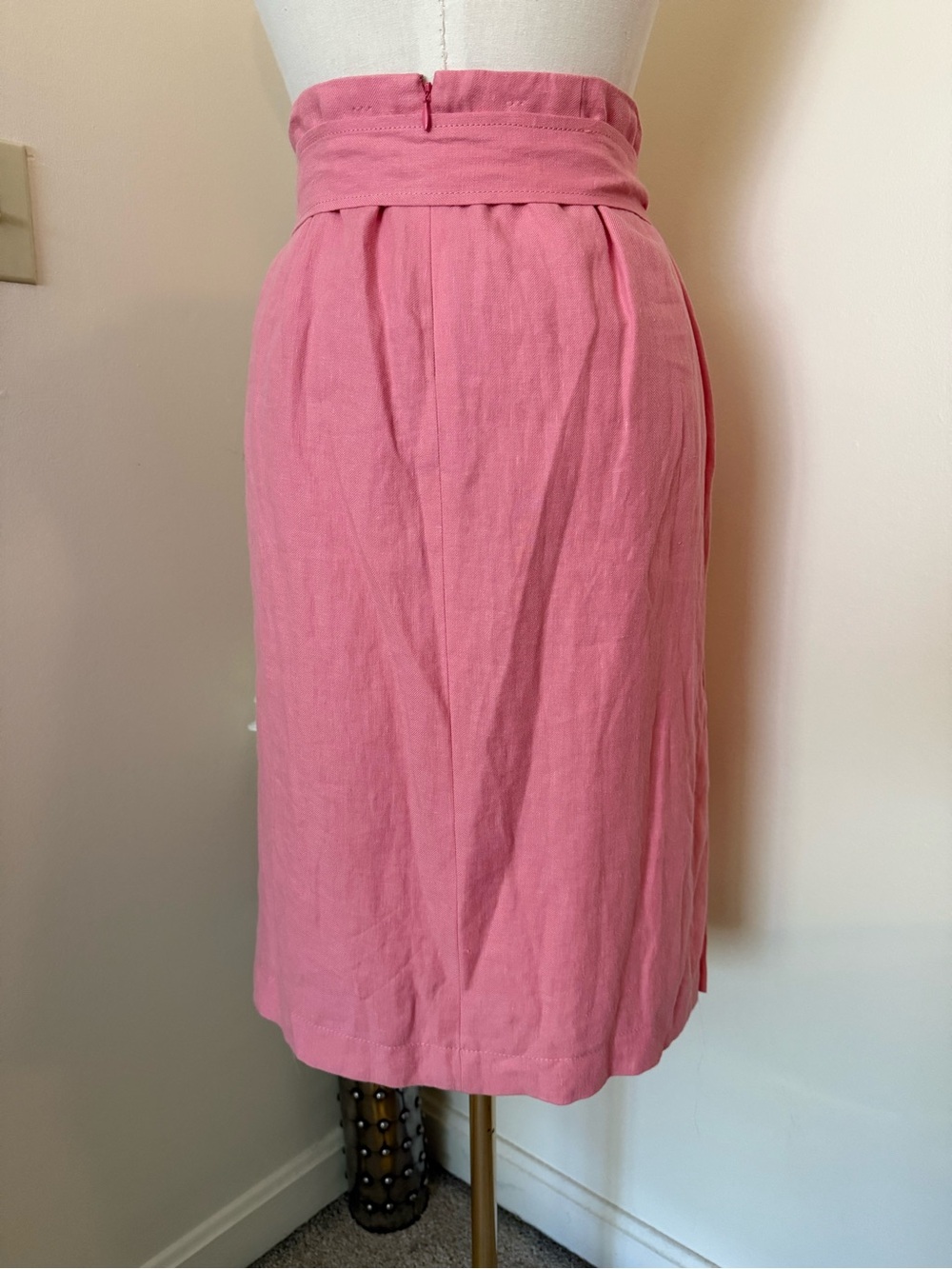 Talbots Pink Waist Midi Skirt with Self-Tie Belt 10P - Picture 3 of 5